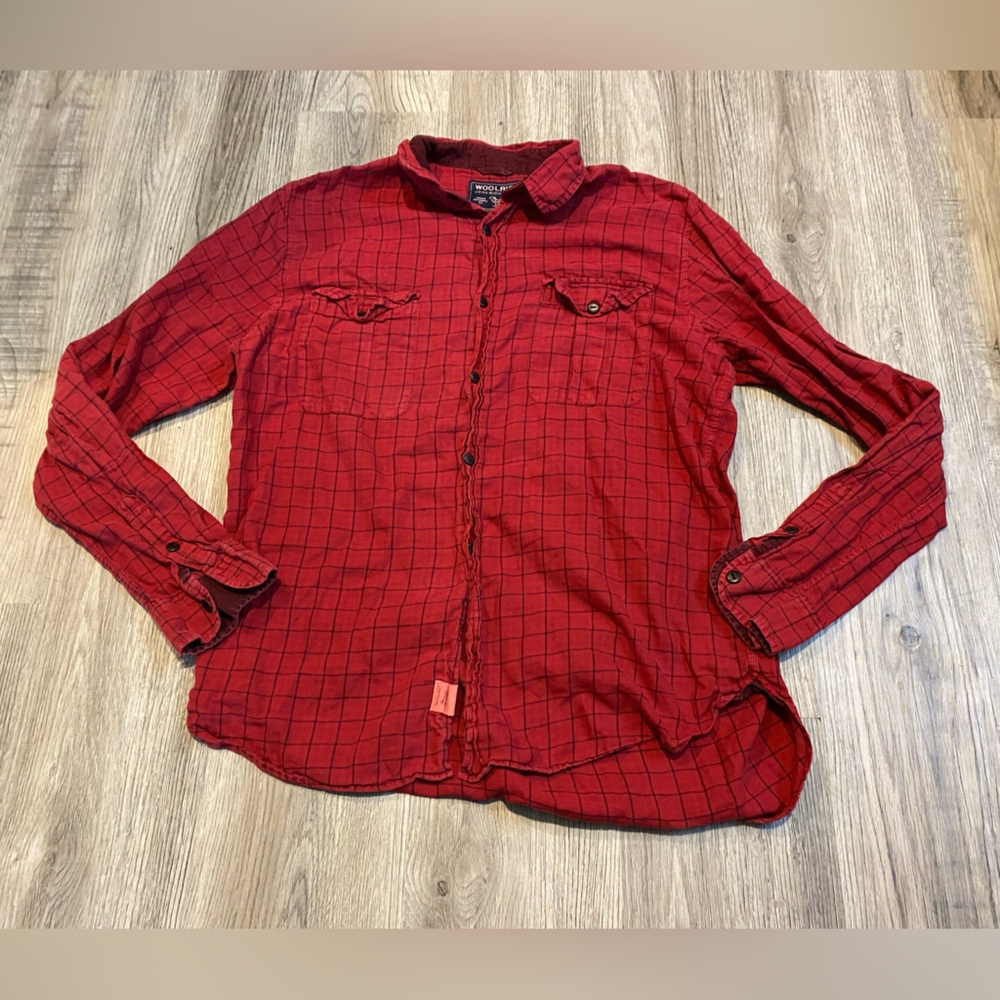 Woolrich Shirt Mens XL Red Plaid Button Up Flannel